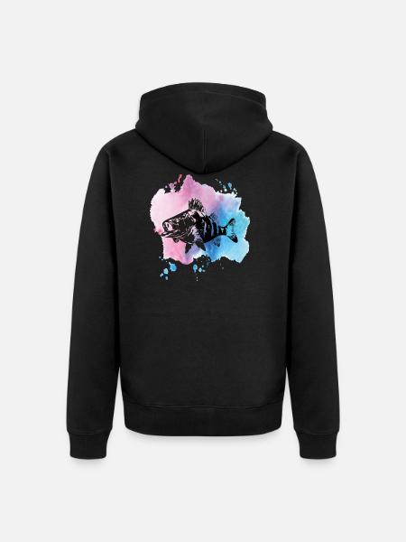 Target fish perch - Unisex Premium Organic Zip Hoodie - black