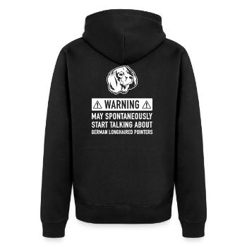 Drôle Pointer Longhair Idée cadeau - Veste à capuche bio Premium Unisexe - noir - Dos - Nico (187cm)