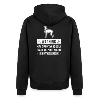 Funny Greyhound Gift Idea - Unisex Premium Organic Zip Hoodie - black - Back - Nico (187cm)