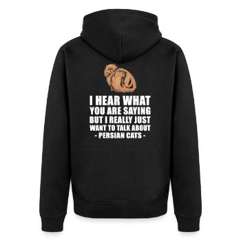 Persian Cat Cute Gift - Unisex Premium Organic Zip Hoodie - black - Back - Nico (187cm)