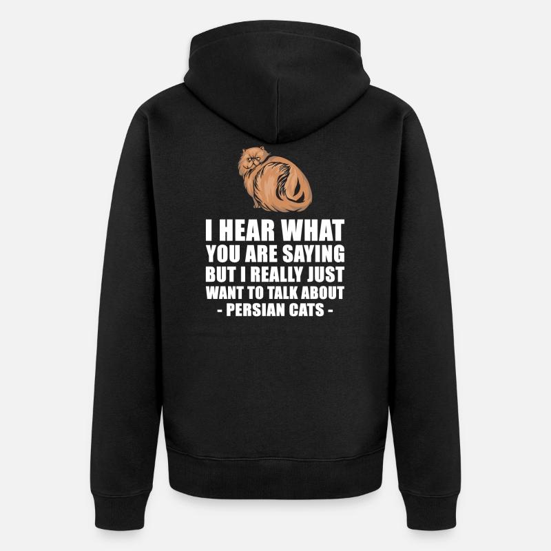 Chat persan mignon cadeau - Veste à capuche bio Premium Unisexe - noir