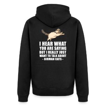 Birman Katze nettes Geschenk - Unisex Premium Bio Zip Hoodie - Schwarz - Hinten - Nico (187cm)