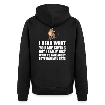 Egyptian Mau Cat Cute Gift - Unisex Premium Organic Zip Hoodie - black - Back - Nico (187cm)
