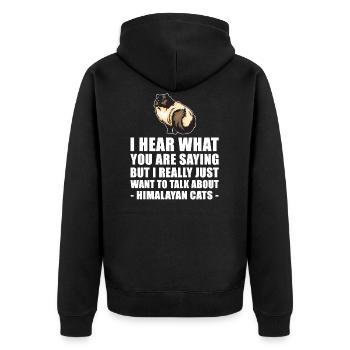 Himalajakatzen- nettes Geschenk - Unisex Premium Bio Zip Hoodie - Schwarz - Hinten - Nico (187cm)