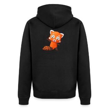 The Red Panda Club - Unisex Premium Bio Zip Hoodie - Schwarz - Hinten - Nico (187cm)