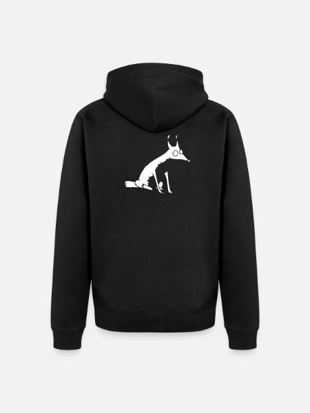 White Fox no 1 - Unisex Premium Organic Zip Hoodie - black