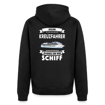Kreuzfahrer Kreuzfahrt Kreuzfahrtschiff Geschenk - Unisex Premium Bio Zip Hoodie - Schwarz - Hinten - Nico (187cm)