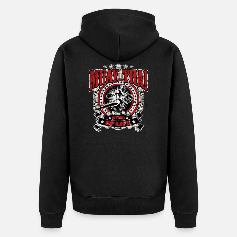 Muay Thai Boxing - Veste à capuche bio Premium Unisexe - noir