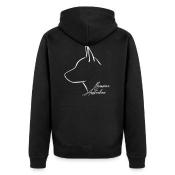 BOUVIER AUSTRALIEN Profile Wilsigns - Unisex Premium Organic Zip Hoodie - black - Back - Nico (187cm)