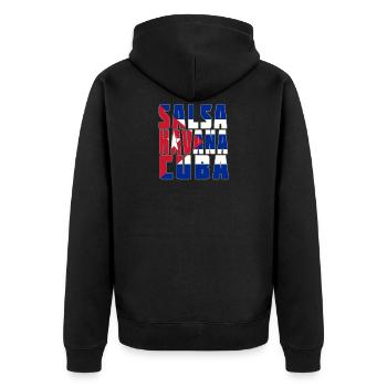 Salsa Havana Cuba Salsa dance -Tanz Geschenk Shirt - Unisex Premium Bio Zip Hoodie - Schwarz - Hinten - Nico (187cm)