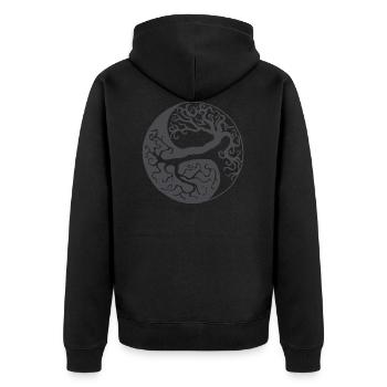Cadeau de l'arbre de vie Yin Yang - Veste à capuche bio Premium Unisexe - noir - Dos - Nico (187cm)