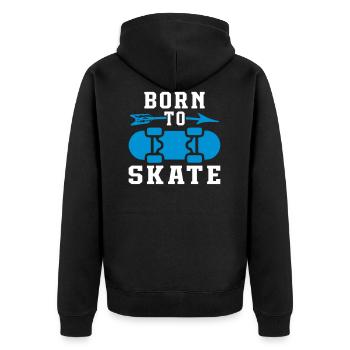 Born To Skate - Unisex Premium Bio Zip Hoodie - Schwarz - Hinten - Nico (187cm)
