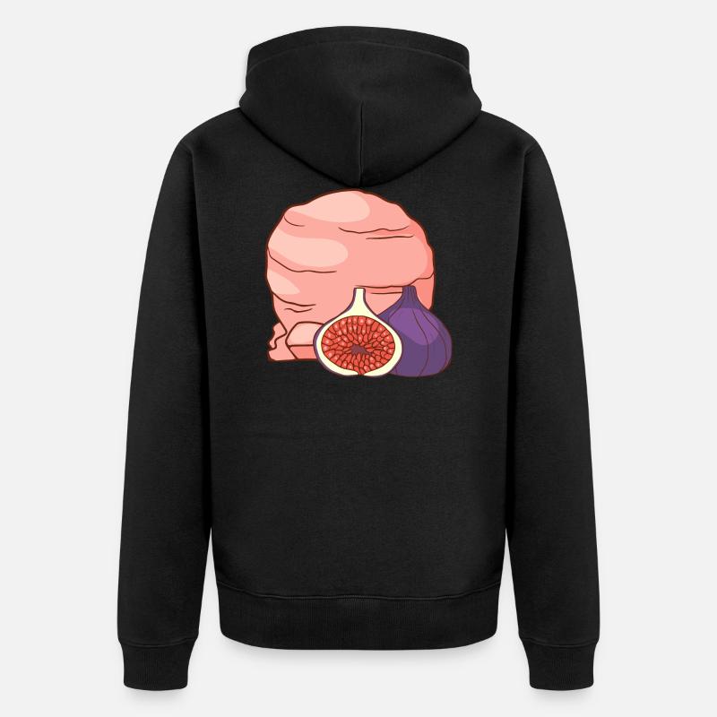 Feigenfrucht Eis Speiseeis Eiskrem Eiscreme - Unisex Premium Bio Zip Hoodie - Schwarz