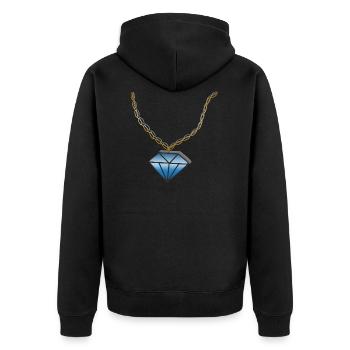 Chaîne diamant - Veste à capuche bio Premium Unisexe - noir - Dos - Nico (187cm)