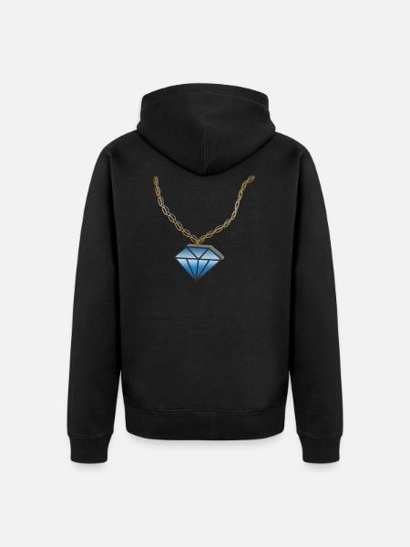Chain Diamond - Unisex Premium Organic Zip Hoodie - black
