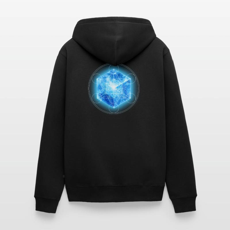 Metatrons Cube with TESSERACT, Hypercube 4D, Unisex Premium Organic Zip Hoodie