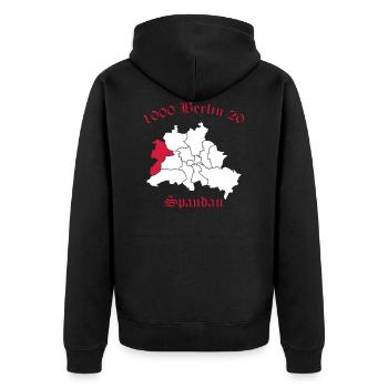 1000 Berlin 20 - Berlin Spandau (vector) - Unisex Premium Organic Zip Hoodie - black - Back - Nico (187cm)