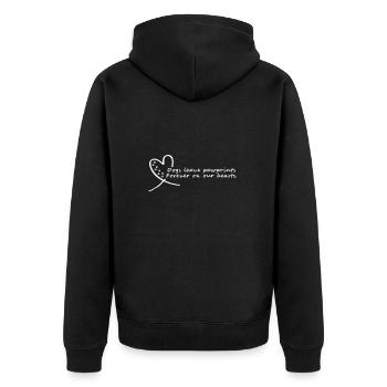 Hund Tierliebe Hundeliebe Herz Pfote - Unisex Premium Bio Zip Hoodie - Schwarz - Hinten - Nico (187cm)