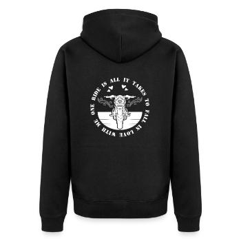 Motorcycle funny chopper - Unisex Premium Organic Zip Hoodie - black - Back - Nico (187cm)