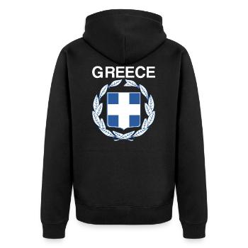 Armoiries de la grèce - Veste à capuche bio Premium Unisexe - noir - Dos - Nico (187cm)