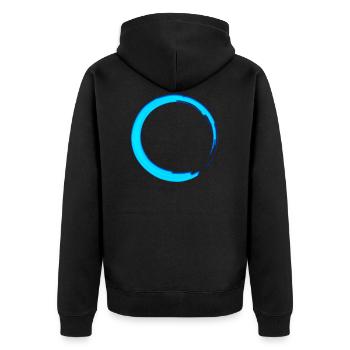 Enso Zen Cercle Méditation Yoga Japon Signes OM - Veste à capuche bio Premium Unisexe - noir - Dos - Nico (187cm)