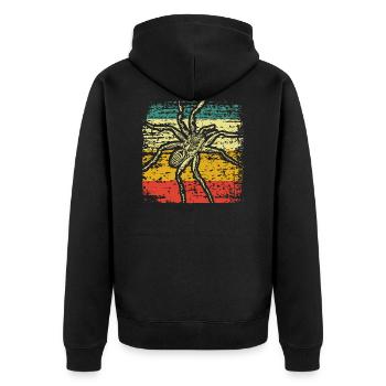 Spinnen Tiere - Unisex Premium Bio Zip Hoodie - Schwarz - Hinten - Nico (187cm)