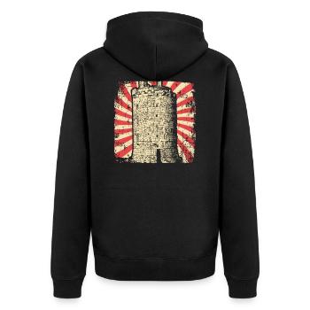 Castle Middle Ages - Unisex Premium Organic Zip Hoodie - black - Back - Nico (187cm)