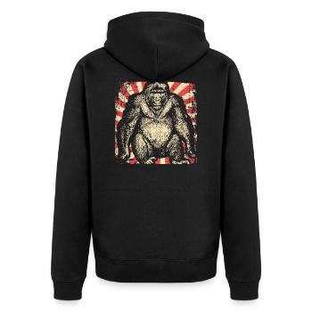 gorilla - Unisex Premium Organic Zip Hoodie - black - Back - Nico (187cm)