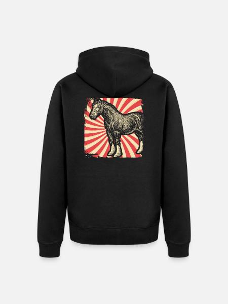 Pferd Pferderasse Clydesdale - Unisex Premium Bio Zip Hoodie - Schwarz