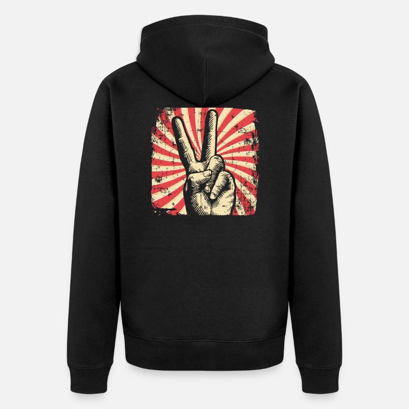 Peace PeaceBewegung - Veste à capuche bio Premium Unisexe - noir