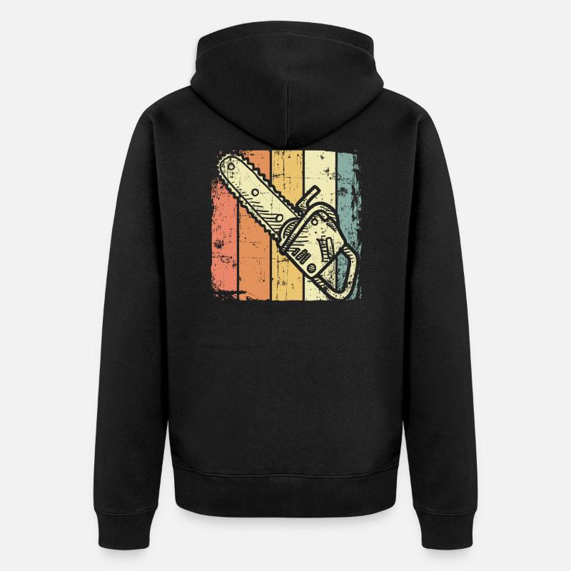 Förster Säge - Unisex Premium Bio Zip Hoodie - Schwarz