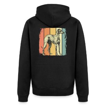 Chiens lévriers - Veste à capuche bio Premium Unisexe - noir - Dos - Nico (187cm)