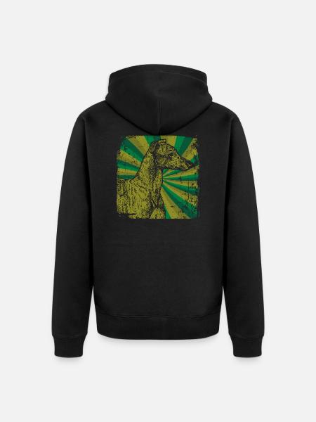 greyhound - Unisex Premium Organic Zip Hoodie - black