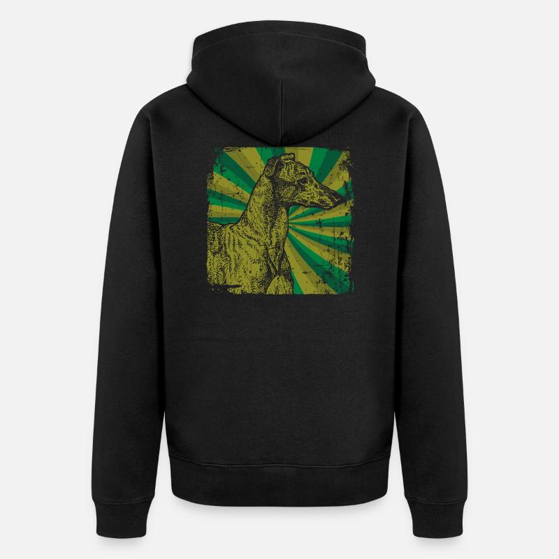 Windhund - Unisex Premium Bio Zip Hoodie - Schwarz