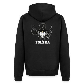 Polska Pologne Pologne Armoiries polonaises avec chevalier - Veste à capuche bio Premium Unisexe - noir - Dos - Nico (187cm)