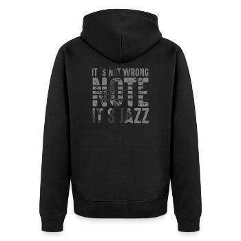 Musik Jazz Bass - Unisex Premium Bio Zip Hoodie - Schwarz - Hinten - Nico (187cm)