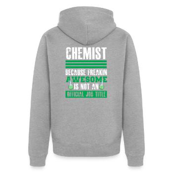 chimiste - Veste à capuche bio Premium Unisexe - gris chiné - Dos - Nico (187cm)