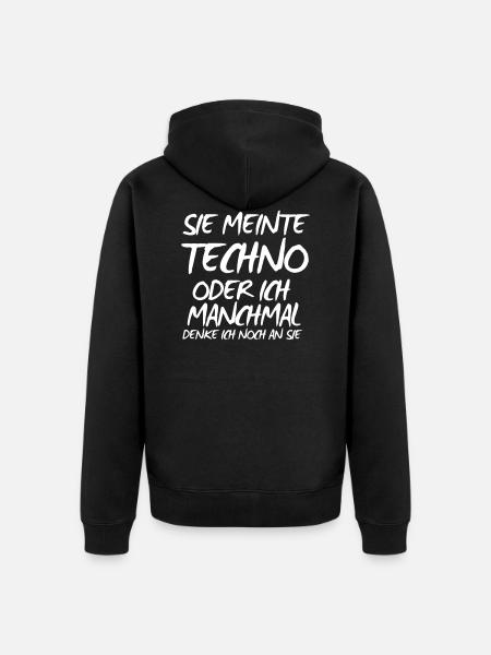 Lustiger Spruch Techno Musik Ehemann Geschenk - Unisex Premium Bio Zip Hoodie - Schwarz