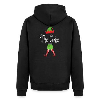 Elf Leprechaun Christmas Gift Group Costume Elf - Unisex Premium Organic Zip Hoodie - black - Back - Nico (187cm)