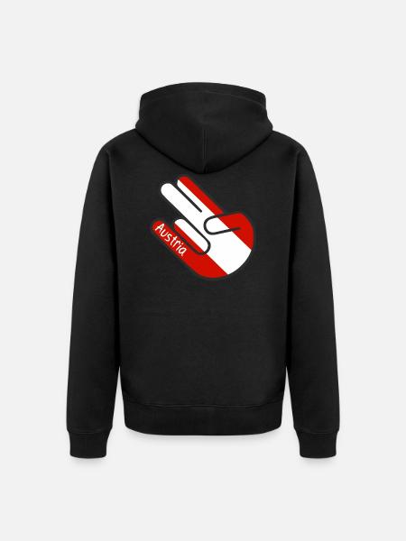 Shocker Hand Austria Austria - Unisex Premium Organic Zip Hoodie - black