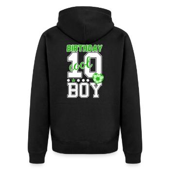 10. Geburtstag Nummer 10 Fußball Junge - Unisex Premium Bio Zip Hoodie - Schwarz - Hinten - Nico (187cm)