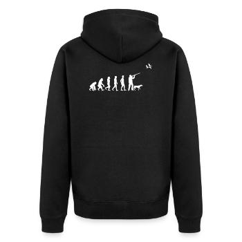 Ente Enten Gans Geschenk Vogel Jagd Jäger - Unisex Premium Bio Zip Hoodie - Schwarz - Hinten - Nico (187cm)
