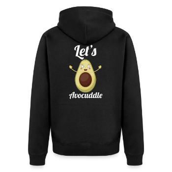 Avocado - Unisex Premium Bio Zip Hoodie - Schwarz - Hinten - Nico (187cm)