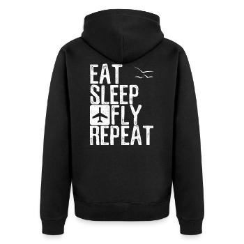 Eat Sleep Fly Repeat Pilot Cadeau - Veste à capuche bio Premium Unisexe - noir - Dos - Nico (187cm)