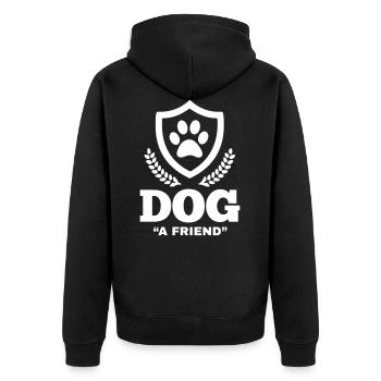Dog A Friend Dog Friend Gift Idea Gift Idea - Unisex Premium Organic Zip Hoodie - black - Back - Nico (187cm)
