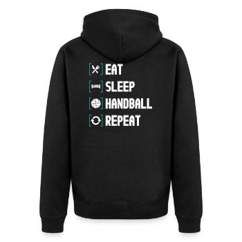 Handball Ball Sports Handball Gift - Unisex Premium Organic Zip Hoodie - black - Back - Nico (187cm)