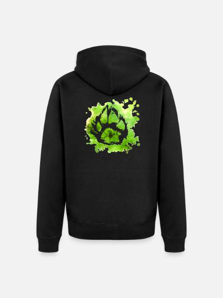 Paw print dog paw - Unisex Premium Organic Zip Hoodie - black