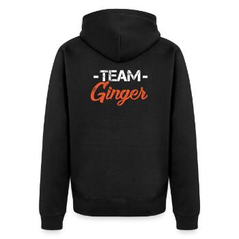 Team Ginger - Unisex Premium Bio Zip Hoodie - Schwarz - Hinten - Nico (187cm)
