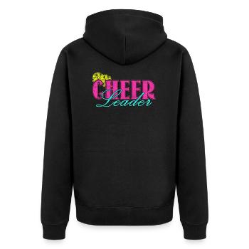 Ich bin Cheerleader - Unisex Premium Bio Zip Hoodie - Schwarz - Hinten - Nico (187cm)