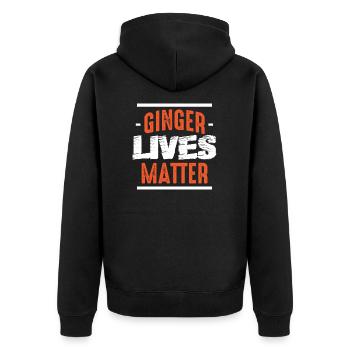 Count Ginger life - Unisex Premium Organic Zip Hoodie - black - Back - Nico (187cm)